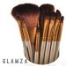 Glamza 12pcs Makeup Brush Set - Gold & White | Face Foundation Eye & Lip Brushes with Metal Case - International Shipping Available - Buy Online on GoSupps.com