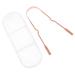 1 Set Brush and Scraper Oral Care Tool Copper Coating Brush Reusable Coating Tool for Oral Care Cleaning Brush