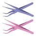 Prasacco 4 Pcs Straight Curved Tweezers  Sticker Tweezers  Craft Tweezers  Eyelash Tweezers  Nail Art Rhinestone Tweezers