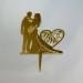 Acrylic Cake Topper Bride Groom Couple Mr & Mrs Engagement Wedding Anniversary Heart Ring Gold Design - Buy Online on GoSupps.com