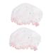 FOMIYES 2pcs Beauty Hat Satin Hair Bonnet Shower Caps for Women Bathroom Shower Caps Womens Shower Caps Ladies Shower Cap Women Shower Caps Hair Scarves for Women Hair Loss Cap Bath Hats 27X25X2CM White