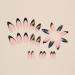 JUSTOTRY 24 Pcs Black Glitter Butterfly Almond Short False Nails with Nail Glue - Oval Medium Stick on Nails for Women - Buy Online on GoSupps.com