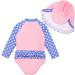 BONVERANO Baby Girls Swimsuit | Toddler Long-Sleeve One Piece Bathing Suit | UPF 50+ Sun Protection | 18-24 Months, Blue - Buy Online on GoSupps.com