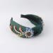 Yusier Baroque Rhinestone Crystal Green Headband for Women - Embroidered Hair Accessory - Buy Online on GoSupps.com