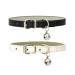 Pack of 2 leather cat collars with elastic safety belt - perfect for cats and kittens.
