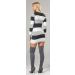 Zeta Ville Maternity Striped Knit Jumper Dress Tunic Top V-Neck - Graphite Melange - Size 16-18 - Buy Online on GoSupps.com
