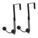 Baluue Clothes Rack 6 Pcs Double Hook Towel Hooks Wall Mounted Clothing Rack Over Door Clothes Hanger Rack Metal Coat Hooks 14x9cmx3pcs Blackx3pcs