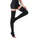 TOFLY Thigh High Compression Stockings - Open Toe - Opaque - Firm Support 15-20mmHg - Silicone Band - Varicose Veins - Edema - DVT - Black XL - Buy Online on GoSupps.com