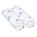 Bornino Basics Moltontche 2er -Pack - easy -care mull diapers made of pure cotton - suction -strong & with elephant print - 80x80 cm - white/blue