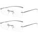 Shop Interior 2-Pack Borderless Metal Blue Light Filter Reading Glasses for Men & Women - Lightweight Anti-Blue Computer Glasses with Spring Hinge - 1.5x Magnification - Buy Online on GoSupps.com