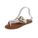 Women's Sandals Open Toe Low Heel Pump Women Cross Strap Bunion Corrector Sandals with Adjustable Metal Buckle Strap Slip-on Pain Relief Flip Flop for Summer Beach Fasciitis 9 White
