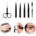 Pinkiou 6-Piece Eyebrow Tweezers Set for Women - Includes Curved Scissors, Eyelash Brush & Travel Case - Ideal for Ingrown Hair & Facial Hair Removal - Buy Online on GoSupps.com