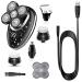 Head Shavers for Bald Men 5in1wet and dry electric LED shaver washable grooming kits electric facial body razor men beard rotary rechargeable shaving (Color : 5in1)