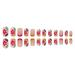 24 Pcs Medium Square French Fake Nails | Acrylic Colorful Flower Designs | Glossy Full Cover False Nails | Manicure Decorations for Women and Girls - Buy Online on GoSupps.com