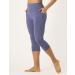 Lapasa Ladies Capri Yoga Leggings - High Waist 3/4 Workout Tights with Pockets - Steel Blue | XS Size - Buy Online on GoSupps.com