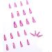 Coffin Shiny False Nails Long Ballet Flats Press Full Cover Acrylic False Nails Glue on Nails 24 Pieces for Women and Girls - Buy Online on GoSupps.com