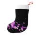 Ffexs Christmas socks with peacock feathers velvet Christmas socks butterfly purple butterfly purple one size