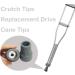 Crutch Tips Replacement 7/8 Inch Gray - 2 Pack for Medical Drive Canes - Buy Online on GoSupps.com