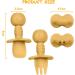 Vicloon Baby Fork and Spoon Set - 4Pcs Silicone Self Feeding Utensil for Easy Grip | Toddler Cutlery Kit for Infant & Children | First Led Training & Weaning Spoons - Apricot Yellow - Buy Online on GoSupps.com