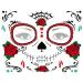Day of Dead Face Tattoos Set: 6-Sheet Sugar Skull Temporary Stickers & 3-Sheet Floral Skeleton Mask - Halloween Makeup for Women, Girls, Kids - Buy Online on GoSupps.com