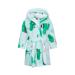 Xinne young girls soft bathrobe cute pattern Roben toddler baby flannel hoodie pajamas nightwear amazing green 110