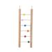 Parrot Wooden Ladder Perch Pet Birds Climbing Hanging Swing Toy for Parakeet Cockatiel Macaw African Grey Cockatoo Lovebird Finch(Beads)