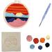 FISHEVO 2 Pcs Punch Needle Embroidery Starter Kits - DIY Craft for Adults - Sunset & Moonlight Design - Includes Pattern Cloth, Pen, Hoop, Yarn, and Rug Accessories - Buy Online on GoSupps.com