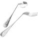 Lurrose Left-Handed Curved Cutlery Set - 4-Piece Self-Feeding Spoon & Fork for Adaptive Eating - Durable Steel 17x4.5cm - Buy Online on GoSupps.com