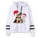 Bigfanshu Womans Sweaters Christmas Print Hooded Long Sleeves Sweatshirt Pullover Tops Shirt