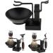 Shop Men's Black Alloy Shaving Brush Bowl Stand Set - Stylish Mug Cup Rack Holder for a Perfect Shave | International Shipping Available - Buy Online on GoSupps.com