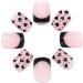 OnSaya Coffin False Nails French Short Press on Nails Black Heart Stick on Nails Pink Fake Nails 24pcs for Women and Girls 1 count (Pack of 1) Pink - Buy Online on GoSupps.com