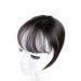 Mini hairpiece with bangs clip-in straight with bangs black / brown