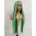 Vebonny 26 Emerald Monochrome Lace Front Wig - Stylish Green/Black/White Synthetic Hair for Fashion & Cosplay - Buy Online on GoSupps.com