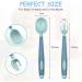 Vicloon Baby Utensils Spoon Fork Set - 4pcs Toddler Cutlery Feeding Set | Easy Grip Bendable Self Feeding Spoon Fork | Light Green-Blue Color - Buy Online on GoSupps.com