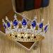 QIDIAN Fashion Bride Full Crown Princess Tiara Handmade Headband Jewelry - Gold+Blue - Buy Online on GoSupps.com