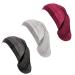 Unisex Spandex Satin Dreadlocks & Braids cap 3 Packed Night Sleeping Head Covers for Women Men (Wine+Grey+Black) B1-solid-3 Packed