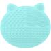  2-Pack Makeup Brush Cleaning Mat Cute Cat Animal Design Silicone Portable Brush Cleaner Pad Washing Tools with Suction Cups (Green+Purple) - Buy Online on GoSupps.com