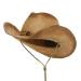 MG Outback Tea Stained Raffia Straw Hat One Size Natural Tea