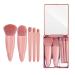 Easy-taken Travel Makeup Brush Set, COSHINE 5pcs Mini Complete Function Cosmetic Brushes Kit with Mirror