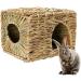 MODEHUAYING Natural Seagrass Mat Bed Hideaway Toy Hand Woven for Rabbit Guinea Pig Chinchilla Ferret 30 x 20 x 20 cm (L x W x H) - Buy Online on GoSupps.com