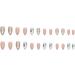 JUSTOTRY 24 Pcs Short Marble Stiletto False Nails - Nude French Glitter Press On Nails with Nail Glue - Trendy Almond Stick On Nails for Women - Buy Online on GoSupps.com