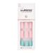 KISS IMPRESS PRESS-ON Manicure Dew Drop Dut drops medium-length square with pureFit technology contains cleaning pad mini file manica stabbing and 30 artificial nails Dew drop 1 ml (1 Pack)