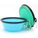 Slson 2-Piece Foldable Dog Travel Bowl Set | 1000ml Safe Pet Water & Feed Bowls with Carabiners for Cats & Dogs - Light Blue - Buy Online on GoSupps.com