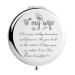 WHING to My Wife Travel Makeup Mirror  Personalized Compact Engraved Pocket Mirror for Women  Wife Wedding Anniversary Valentines Day Mothers Day  Bride Wedding Patry Romantic Gifts