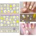 6 Sheets Yellow Smile Face Nail Art Stickers - Self Adhesive Manicure Decoration for Kids - Cute & Happy Design - Buy Online on GoSupps.com