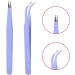 Wear-Resistant Stainless Steel Tweezers Kit for Nail Art - Professional Manicure Tools (Purple) - Buy Online on GoSupps.com