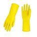 VGO 5 pair reusable household cleaning gloves rubber dishwashing gloves extra thickness long sleeves for kitchen cleaning working painting gardening yellow HH4601) S 5 pair - yellow