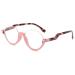 Lanomi fashion half -frame reading glasses Blue light filter around half -glasses women men uv400 protection visual aid reading help pink frame tortoise arm 2.0 x x