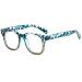 LJCZKA Blue Light Blocking Glasses for Women Men Retro Square Frame Computer Gaming Glasses Anti Eyestrain Eyeglasses Blueleopardclear
