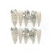Full Diamond Nail Decoration Dove Bridal Wedding Nail Handmade Wearing Nail Decoration Removable False Nail Patch(White M)